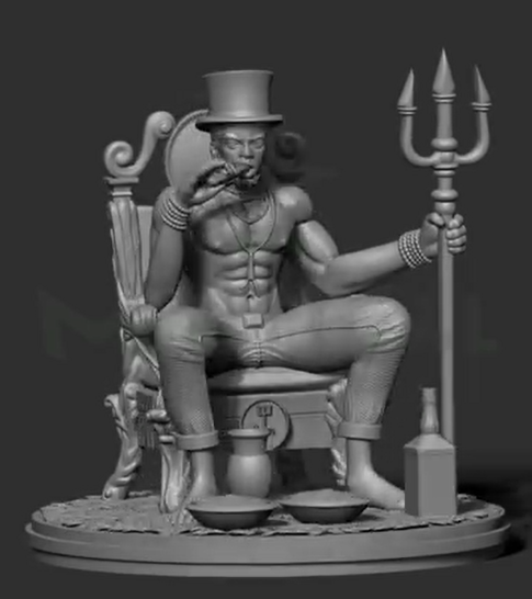 Exu Catiço em miniatura impresso em 3D
