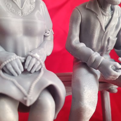 Pretos Velhos em miniatura impressos em 3D