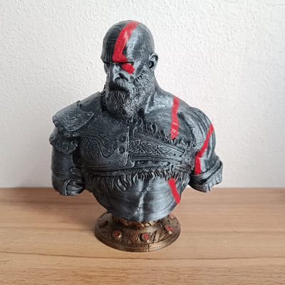 Busto (V2) Kratos God of War em miniatura impresso em 3D