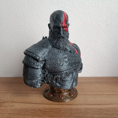 Busto (V2) Kratos God of War em miniatura impresso em 3D