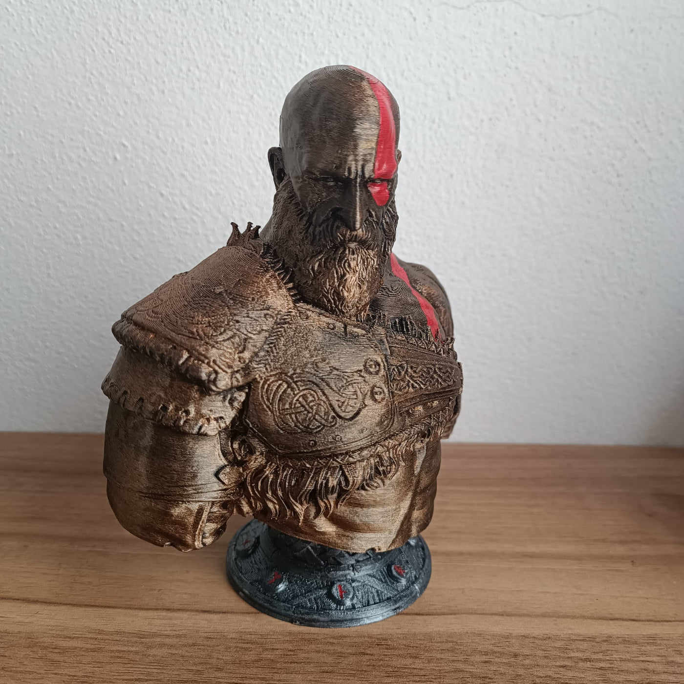 Busto (V2) Kratos God of War em miniatura impresso em 3D