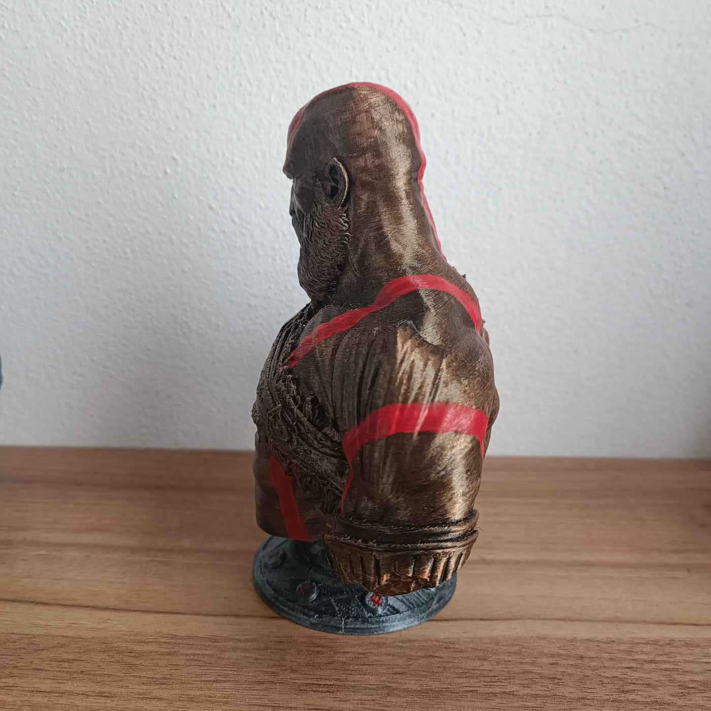 Busto (V2) Kratos God of War em miniatura impresso em 3D