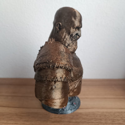 Busto (V2) Kratos God of War em miniatura impresso em 3D