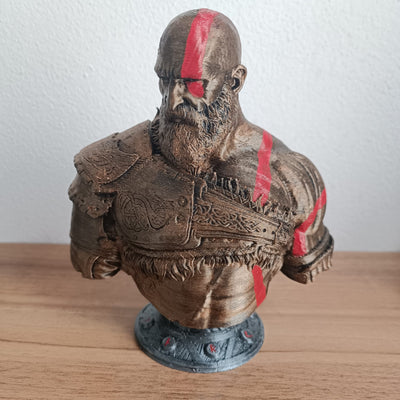 Busto (V2) Kratos God of War em miniatura impresso em 3D