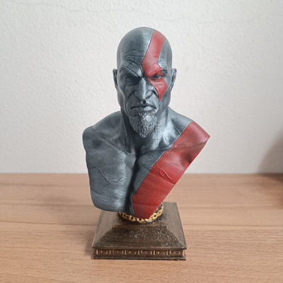 Busto (V1) Kratos God of War em miniatura impresso em 3D