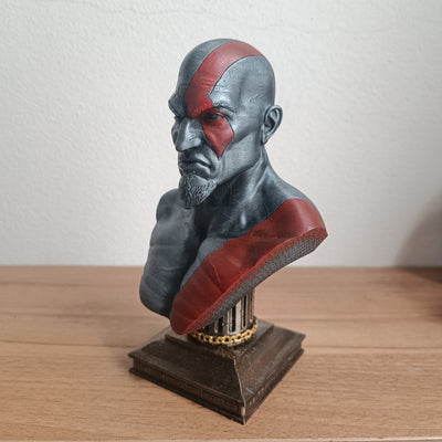 Busto (V1) Kratos God of War em miniatura impresso em 3D