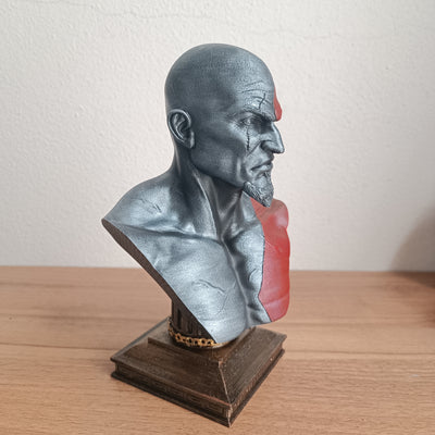Busto (V1) Kratos God of War em miniatura impresso em 3D