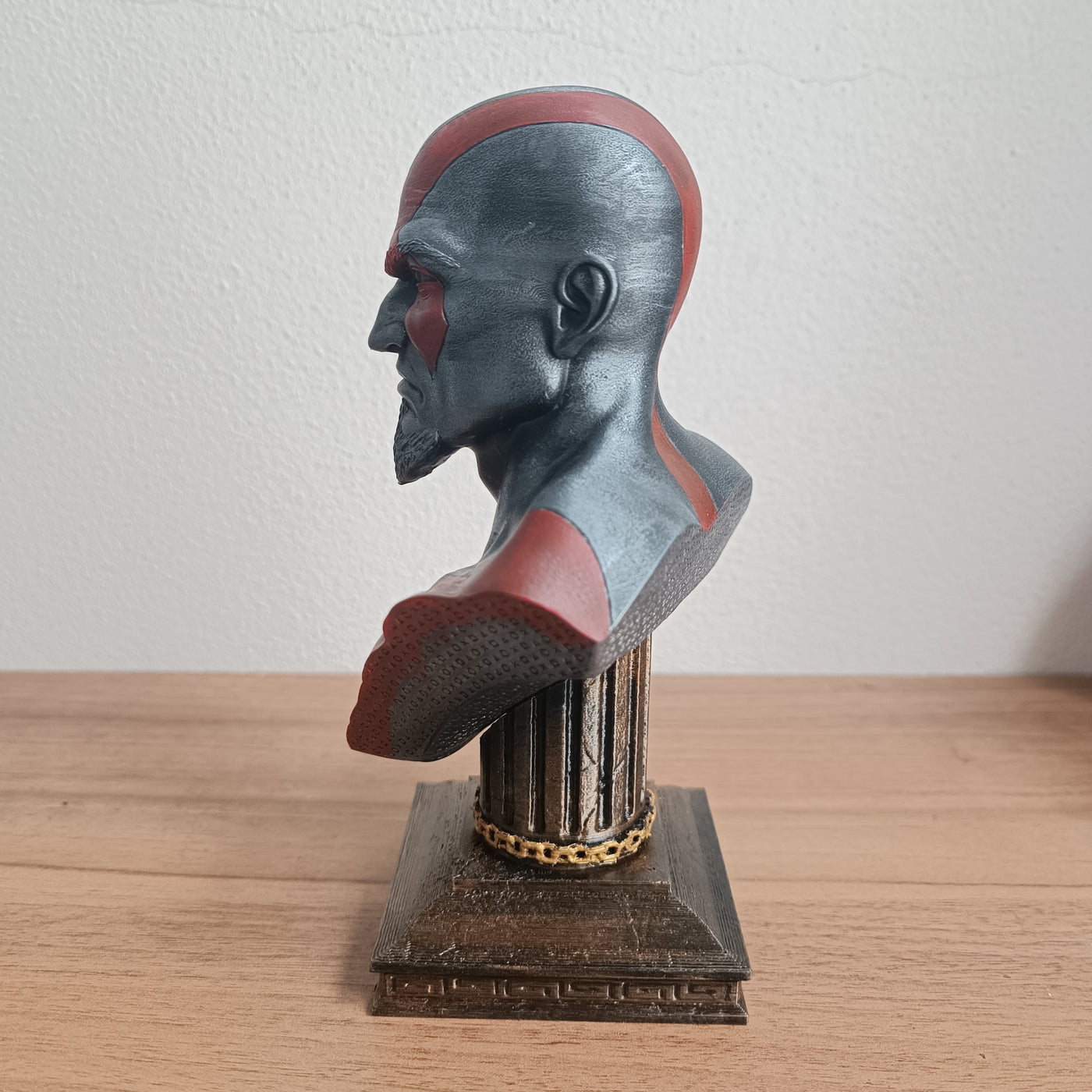 Busto (V1) Kratos God of War em miniatura impresso em 3D