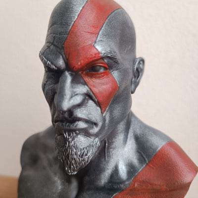 Busto (V1) Kratos God of War em miniatura impresso em 3D