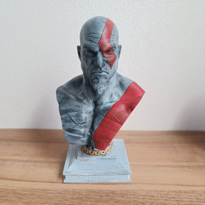 Busto (V1) Kratos God of War em miniatura impresso em 3D