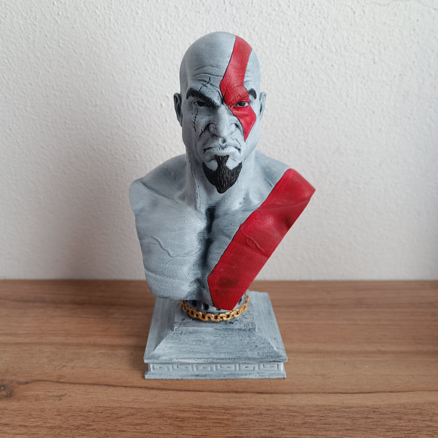 Busto (V1) Kratos God of War em miniatura impresso em 3D