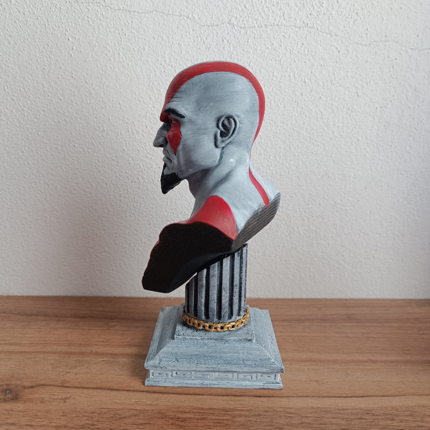 Busto (V1) Kratos God of War em miniatura impresso em 3D