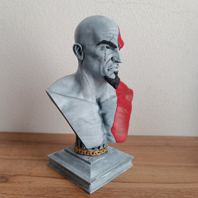 Busto (V1) Kratos God of War em miniatura impresso em 3D