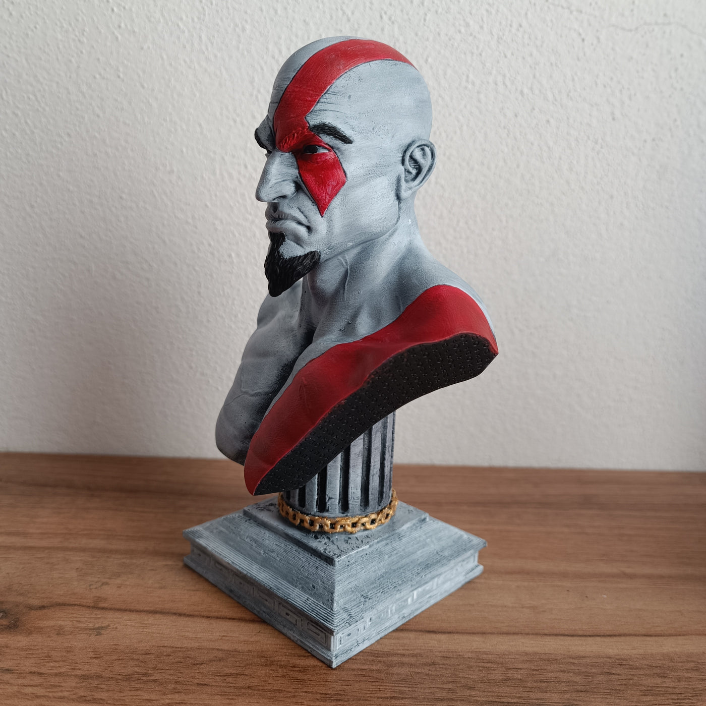 Busto (V1) Kratos God of War em miniatura impresso em 3D