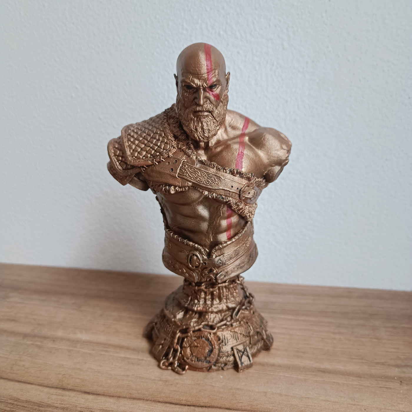 Busto (V3) Kratos God of War em miniatura impresso em 3D