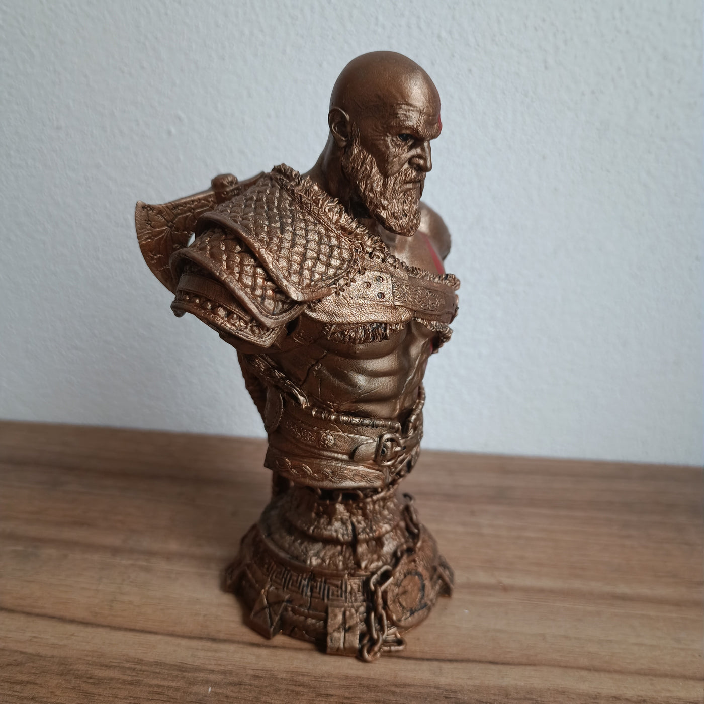 Busto (V3) Kratos God of War em miniatura impresso em 3D