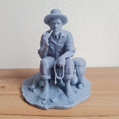 Preto Velho em miniatura impresso em 3D